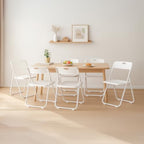10 Pack White Plastic Folding Chairs, Lightweight Foldable Chair | 300lb Capacity Metal Frame Portable Stackable Commercial Seat for Party Events Wedding Office Picnic Indoor Outdoor