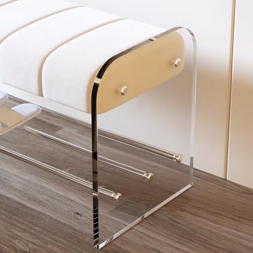 Foot Stool Shoe Changing Stool Transparent Acrylic Bench Bedroom Cloakroom Simple Home Door Wearing Shoe Stool Entryway Bench(A,M 100cm)
