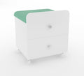 Garvee Vanity Stool Chair with Storage, 17.32" l x 15.16" w x 17.32" h PU Ottoman with Lockable Wheels & Storage Drawer, Modern Multifunctional Chairs for Makeup