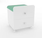 Garvee Vanity Stool Chair with Storage, 17.32" l x 15.16" w x 17.32" h PU Ottoman with Lockable Wheels & Storage Drawer, Modern Multifunctional Chairs for Makeup