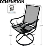 Patio Swivel Chairs Set of 4, Metal Swivel Rocker Chair, All-Weather Outdoor Dining Chairs with High Back, Porch Chairs for Lawn, Porch, Garden