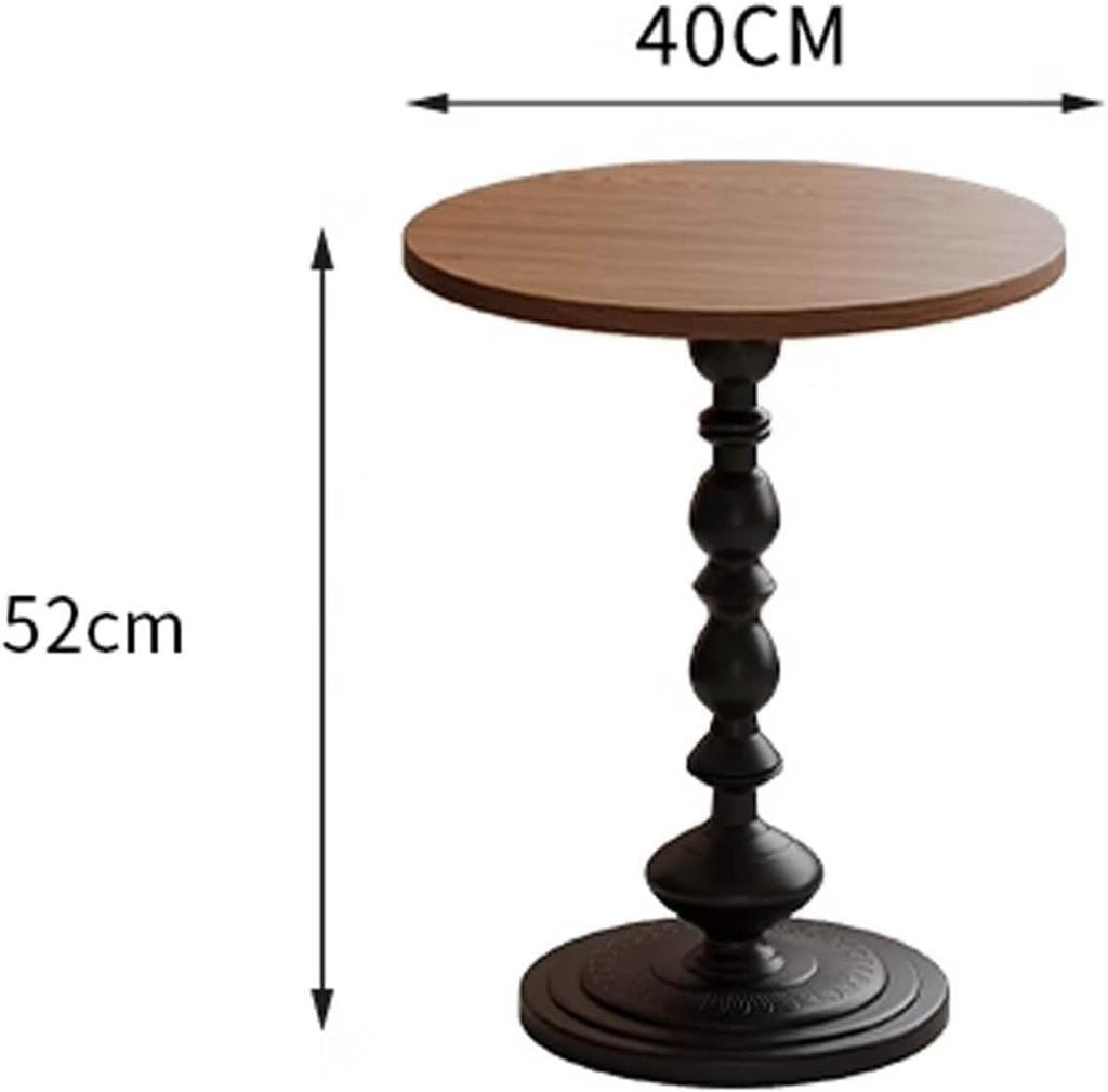 Vintage Round Side Table Small Space End Table for Couch Living Room Stable Metal Base Coffee Table Irregular Nightstand