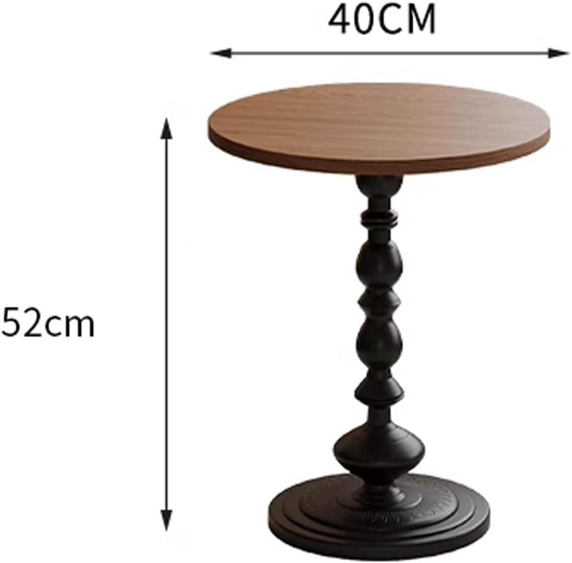 Vintage Round Side Table Small Space End Table for Couch Living Room Stable Metal Base Coffee Table Irregular Nightstand
