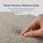 Jaxx Ellis Ottoman Shearling Faux-Lamb Plush Pouf for Modern Interior Design, Oval, Indigo
