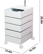 Rotating Storage Cabinet, Multi-Layer Movable Bedside Table, End Table with Rotating Drawers, Storage Sofa Side Cabinet(Yellow)