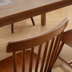 Windsor Dining Chairs Set of 2, Farmhouse Kitchen & Dining Room Chairs with Spindle Back, Comfy Armless Solid Wood Side Chair for Home/Living Room/Restaurant, Walnut Wood