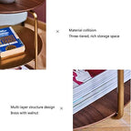 Telephone Table, End Table,Black Walnut Stainless Steel Titanium-Plated Side Table,Multi-Functional Small Side Table,Sofa Side Table,Telephone Desk,3-Layer Coffee Table