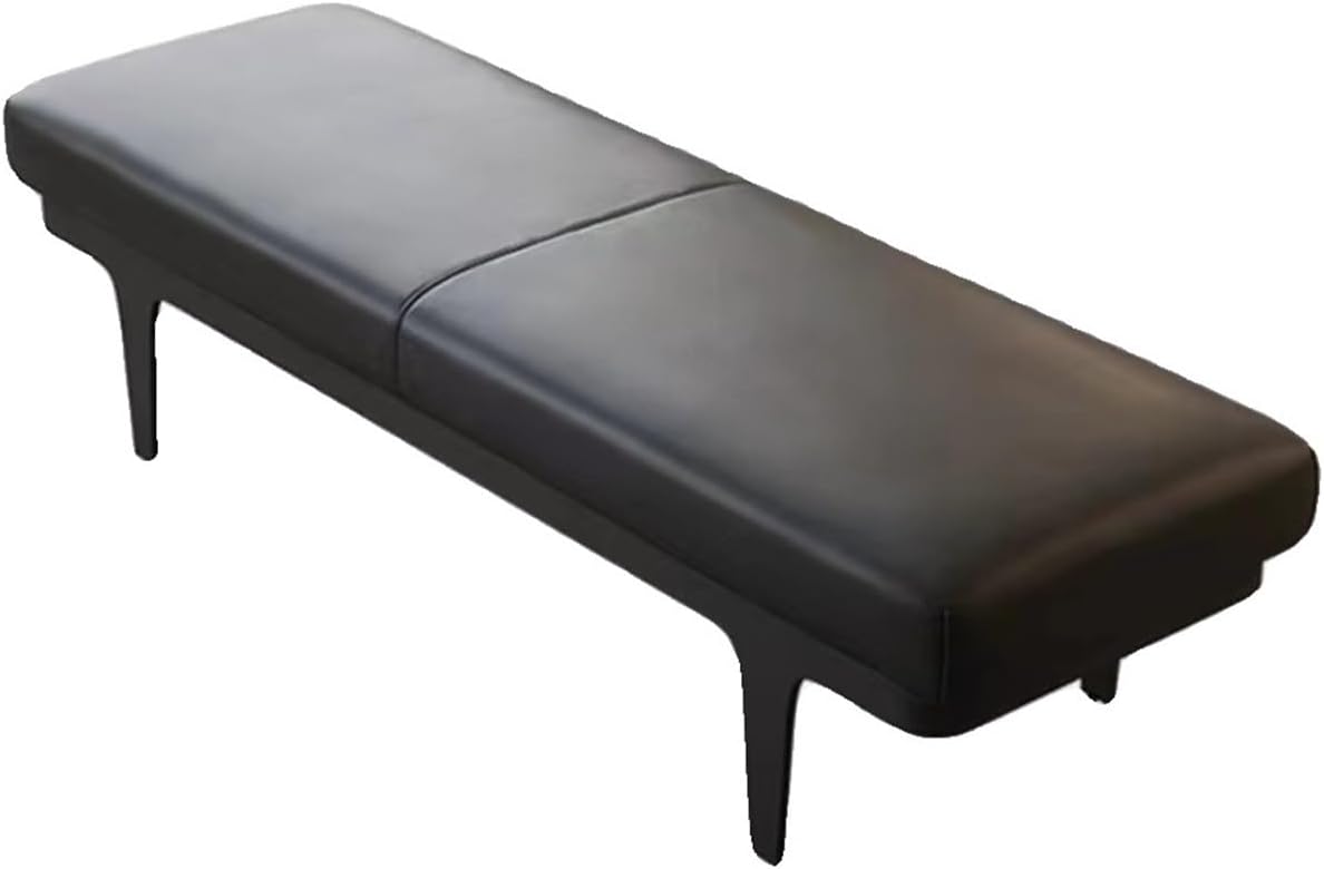 Modern PU Leather Upholstered Bedroom Bench, Padded Entryway, End of Bed with Metal Legs, for Decorative, Living Room, Dining Entryway(120 * 45 * 42cm)