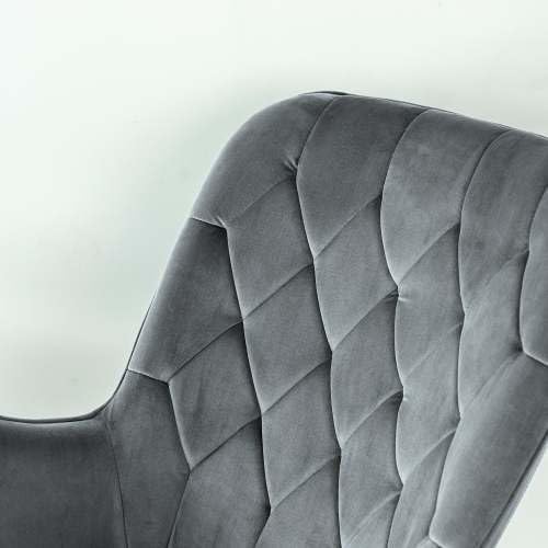 Upholstered Rocker, Mid Century Modern Gliding Accent Chair with Soft Foam Seat for Bedroom Balcony, Comfy Armchair, Dark Grey