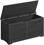 VASAGLE Storage Chest, 39.4 Inches Width Bench with 2 Safety Hinges | Farmhouse Style, for Entryway, Bedroom, Living Room, Charcoal Gray, SOFIE Collection ULSB061B01