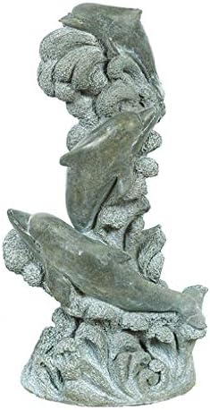 Dolphin Waves Tower- 23" Tallx 8" w x 13" Dia- Flint