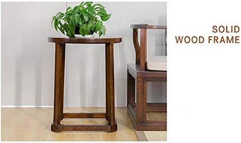 Telephone Table, Solid Wood Side Table,Sofa Table,Living Room Moving Round Table,Telephone Table Furniture(Color:Brown,Size:19.6819.6823.62in)