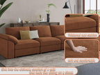 EASE MOOSE Oversized Modular Sectional Sofa with Ottoman, Modern Luxury Wide Deep Modular Couch, U Shaped Couch for Big Spaces Living Room, Brown