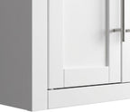 Furnifact White 3-Piece Wall Kitchen Cabinet Set, MDF Birch Veneer, Floating Mounted Kitchen Storage, Wide Pantry Wall Organizer
