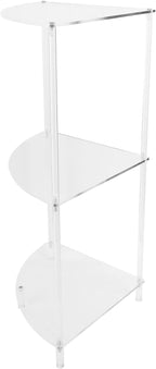 Corner Shelf, 3 Tier Acrylic Corner Side Table, 25.6 inch Standing Triangle End Table, Modern Home Display and Storage Shelf, Small Bedside Tables for Bedroom, Living Room,