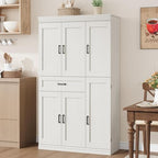 Garvee 70" Tall Kitchen Pantry Storage Cabinet,Modern Kitchen Hutch Cabinet | with Doors and Shelves, Freestanding Food Pantry with Large Storage Drawer for Dining Room and Household Organization