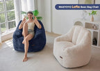 MAXYOYO Bean Bag Chair for Adults, Foam-Filled Floor Sofa for Reading | Bean Bag Chair for Adult with Filler, Cozy Living Room Chair for Bedroom Dorm, Navy