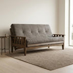 Kodiak Furniture Tucson Full Size Futon Set in Rustic Walnut Finish, Suede Gray