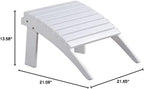 Hawthorne Collections Transitional Outdoor Ottoman, 21.66" W x 21.06" D x 13.78" H, Solid Wood and Acacia, White Finish, Sturdy Patio Furniture Footrest, Complement to Adirondack or Outdoor Seating