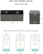 GLAXYFUR 43 Inches Folding Storage Ottoman Bench, Storage Chest, Grey