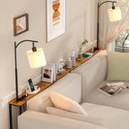 keomaisyto Skinny Sofa Table with Outlet & 3-Color Light, Console Table | 48.1" Behind Couch Table with 3 Color Temperatures Led Bulb, Narrow Console Table for Living Room, Bedroom, Entryway, Hallway