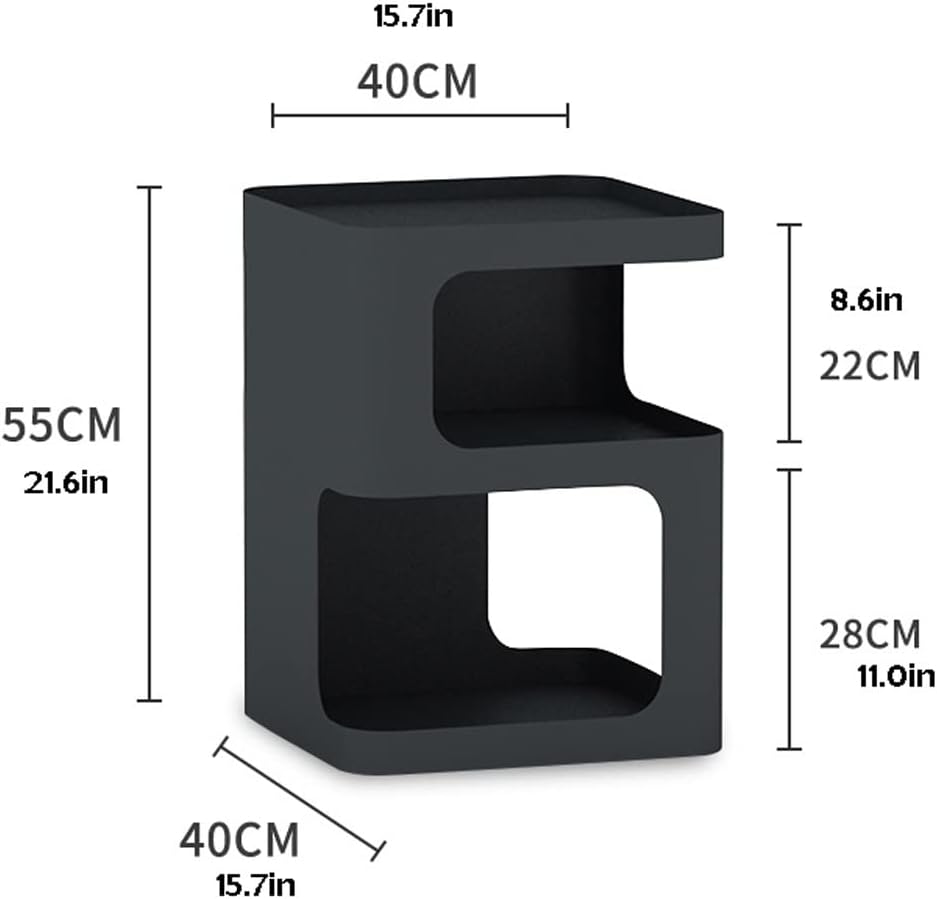 Side Table Side Table Telephone Table Iron Bedside Table Modern Minimalist Bedroom Bedside Table Living Room Coffee Table Sofa Lounge Side Table Bedroom Storage Bedside Cabinet (Color : 1) (B)