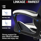 Gaming Chair PU Leather Massage PC Video Game Chair with Lumbar Support for Men Women, Home Office, Height Adjustable, Ergonomic, High Back, White