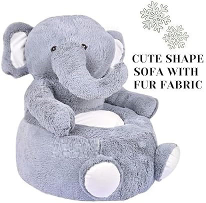 60Cm Large Soft Plush Cushion Or Rocking Chair, Couch For Use For 1-5 year (Elepnt Large Sofa),Grey