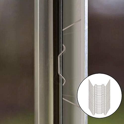 Greenhouse Glazing Clips, Pack of 50 Stainless Steel W Type Clip Leaf Spring Clips, Aluminium Greenhouse Care, House Twin-Hall Web Sheets