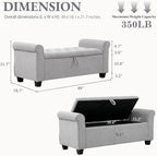 49" End of Bed Storage Bench for Bedroom, Upholstered Storage Ottoman | Easy Assembly with Instructions, Pet Friendly, Polyester Fabric Ottoman Bench for Bedroom, Living Room, Window, Entryway