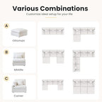 Cloud Couch Modular Sectional Sofa,82.68" Oversized LoveSofa, Down Filled Convertible Wide Seater for Living Room Set, Covers Washable&Replaceable,White