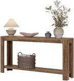 Tribesigns 63 Inch Entryway Console Table, 2-Tier Farmhouse Narrow Sofa Table Behind Couch, Accent Entrance Console Furniture for Entryway, Foyer, Hallway, Rustic Brown