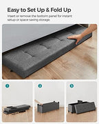 SONGMICS Storage Ottoman Bench, Foldable Foot Rest with Legs | End of Bed Bench, Storage Chest, 43.3 x 15 x 15.8 Inches, Load up to 660 lb, Slate Gray, MELISA Collection ULSF018G01