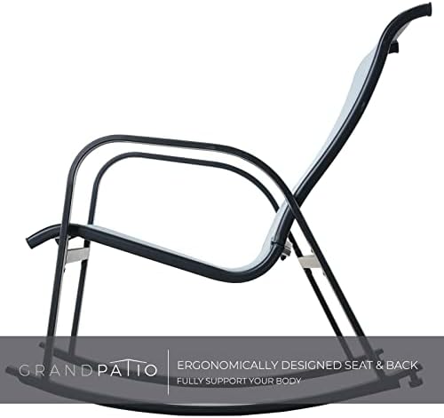 Grand patio Outdoor 3-Piece Patio Bistro Rocking Chair Set Rocker Seating Outside for Front Porch Garden Patio Backyard Blue
