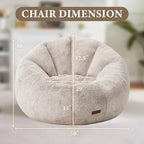 Hobestluk Large Bean Bag Chair for Adults to Relax, Donut-Shaped (Brown) | Special Donut Design, Memory Foam Filling, Comfortable Stuffed Sofa, Relaxing, Reading or Playing, Soft Plush Faux Fur Fabric