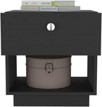 1 Drawer Nightstand, Open Lower Shelf,for Small Spaces