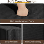 3 Seater Couch for Living Room, Convertible Futon Sofa Bed Comfy Pull Out Couch with 5 Pillows & Detachable Washable Cover, Upholstered Floor Sofa in A Box, No Assembly Required, Black