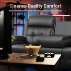 RV Reclining Sofa, Home Theater Seating Loveseat Couch with Massage | Reclining Loveseat with USB, Wall Hugger RV Couch Movie Theater Chairs, RV Furniture with Cup Holders, Drawer for Gaming Room