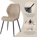 Round Dining Table Set for 4, Kitchen Table and Chairs | Wooden Cross Base, Boucle Fabric Chair, for Apartment