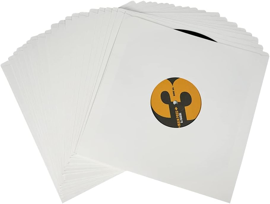 10'' Vinyl Record Paper Inner Sleeves Kraft Paper Protection Covers, 20Pcs | White Anti-Static Acid Free Sleeves for 10 Inches 78rpm Record
