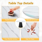 Round Dining Table Set for 4, Modern 45'' Small Dining Table for Kitchen, Space Saving, Easy Assembly
