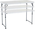 LIFETIME Fold-in-Half Adjustable Folding Table, 4 Foot