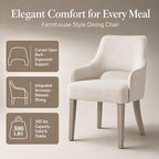Dining Chairs Set of 6 Linen Upholstered Accent Kitchen Chair with Hollow Back/Padded Seat/Wood Legs for Dining Room Restaurant Home Decor, Beige