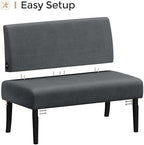 Yaheetech Small Loveseat Armless Sofa Chair with USB Ports, Dark Gray