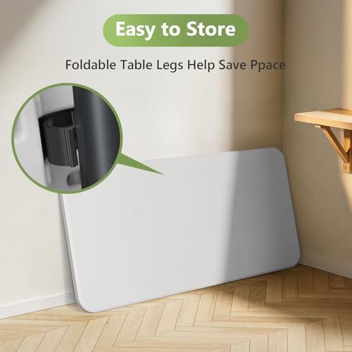 4ft Folding Table 2 Pack, Heavy Duty Plastic Card Table with Foldable Steel Legs, Metal Frame Support up to 400 lb, Portable for Indoor, Outdoor, Picnic, Camping, Dining, Party, White