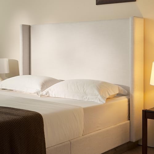 KEIKI King Size Upholstered Wingback Bed with 52.5" High Headboard,