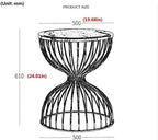 Telephone Table, Marble Round Metal Side Table,Living Room Sofa Side Table,Telephone Table,Hourglass Shape,for Living Room,Champagne Gold (Color:Champagne Gold,Size:19.68