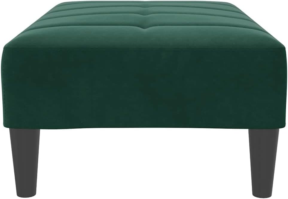 Velvet Footstool Dark Green 30.3x21.7x12.2 Inches, Stable Plywood Frame Footrest for Sofa or Recliner, Cozy and Compact Stool for Living Room