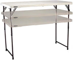 LIFETIME Fold-in-Half Adjustable Folding Table, 4 Foot