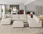 VANOMi Sectional Modular Sofa,Large U Shape Sectional Couch,Chenille,Beige | Washable,Removable Cover,Modern,Comfortable